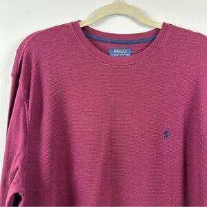 Polo Ralph Lauren PRL Crewneck Long Sleeve Thermal XL 100% Cotton Burgundy